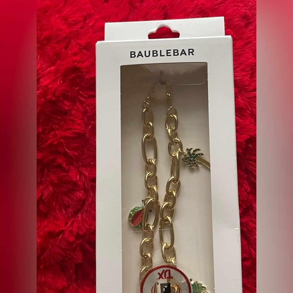 BaubleBar Gold Phone Charm Wristlet with Fun Accents - Picture 2 of 7